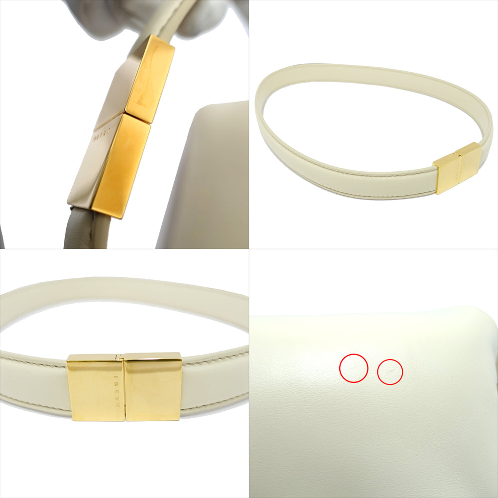 【MARNI】MARNI PRISMA Small Bag SBMP0122UOP529800W06 Pafykarf S Leather Ivory G Gold   Women  Bag 【Unused】