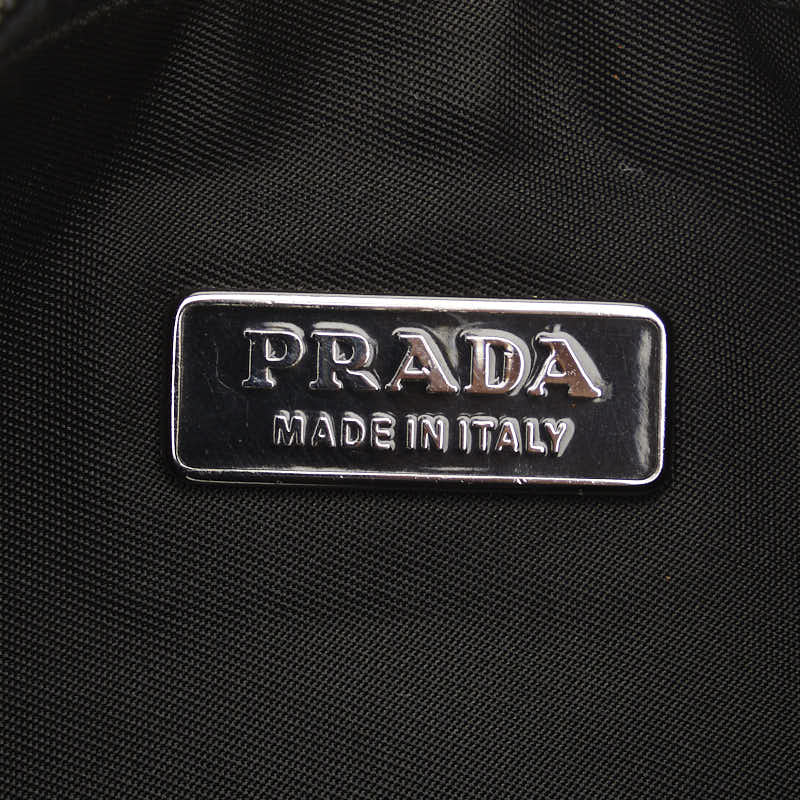 Prada 三角形徽標手包迷你手提包 黑色尼龍 Prada