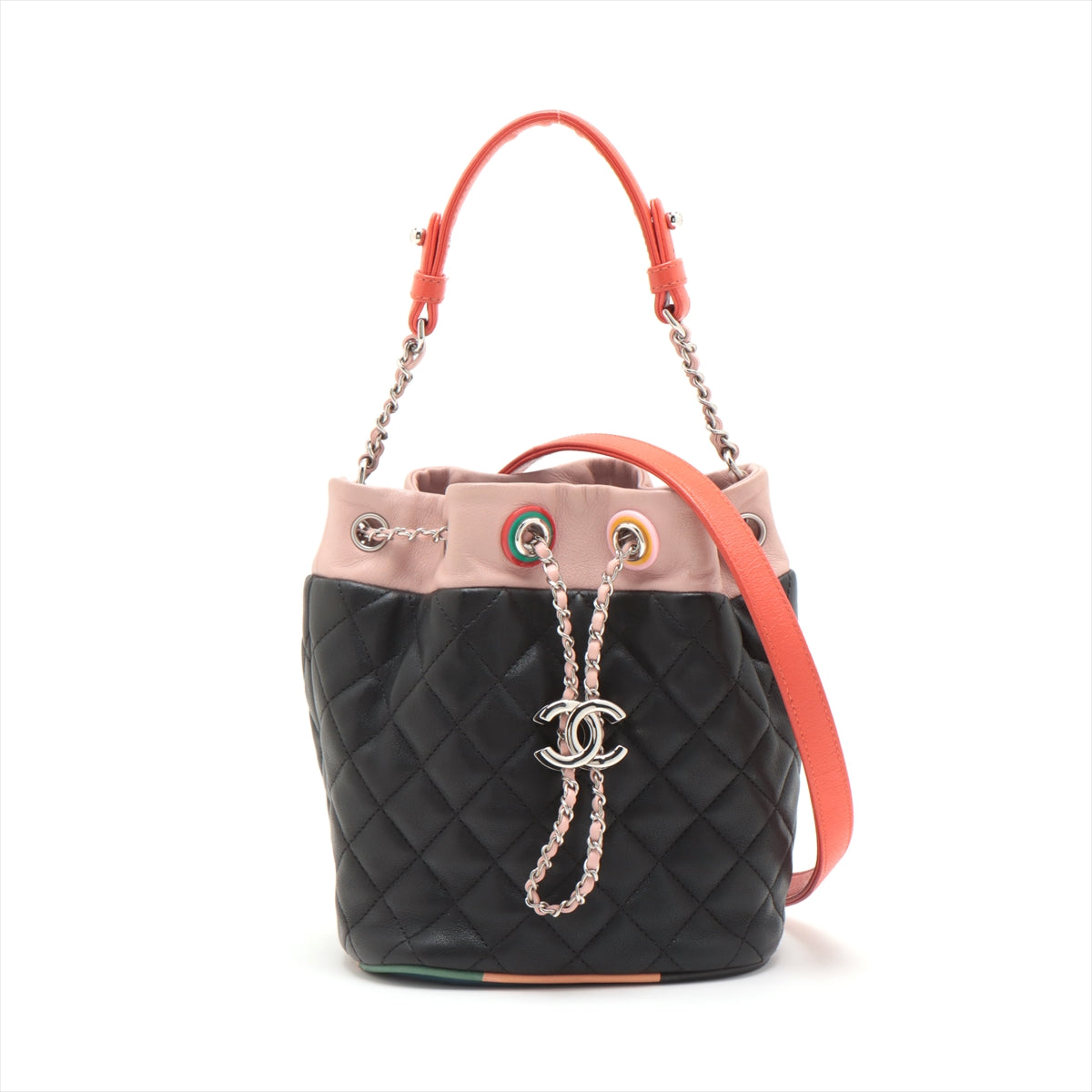 Chanel Matrasse hine Handle Shoulder Bag Black Silver G  23rd