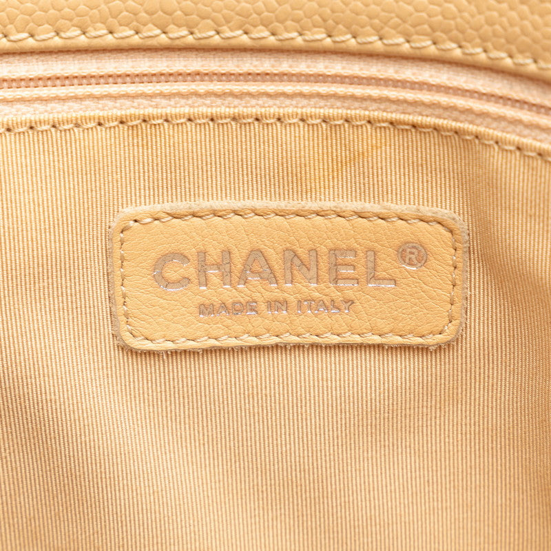 Chanel Matrasse Chain Tote Bag Beige Silver Caviar S  Chanel