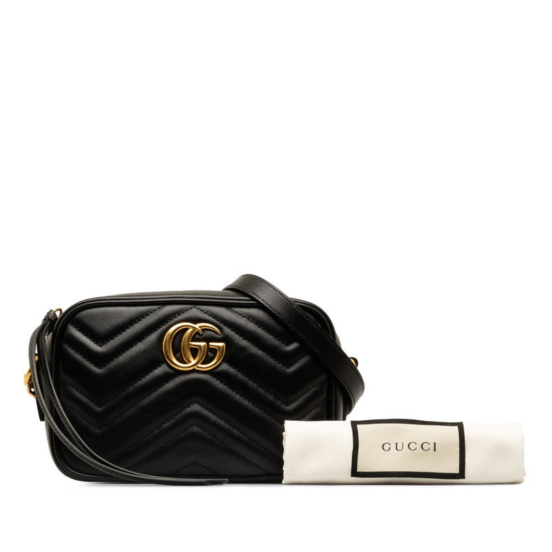 Gucci GG Marmont Killing  Mini Shoulder Bag 448065 Black Leather  Gucci