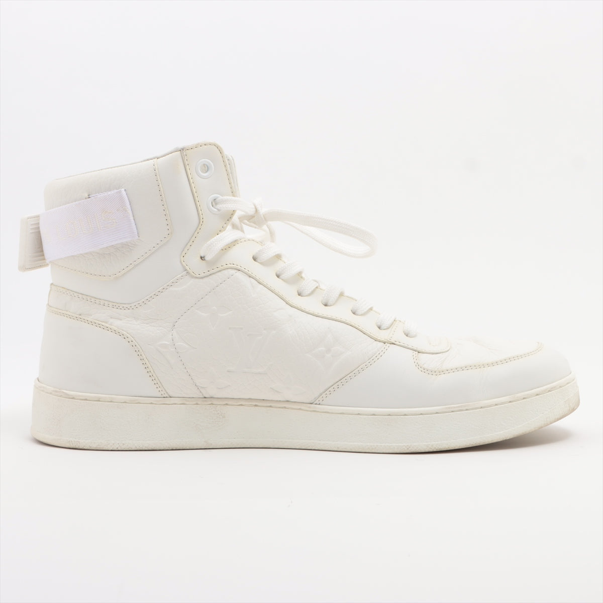 Louis Vuitton Rivoli Line 19 Years Leather Highcut Sneaker 8 Men White MS0199 Monogram
