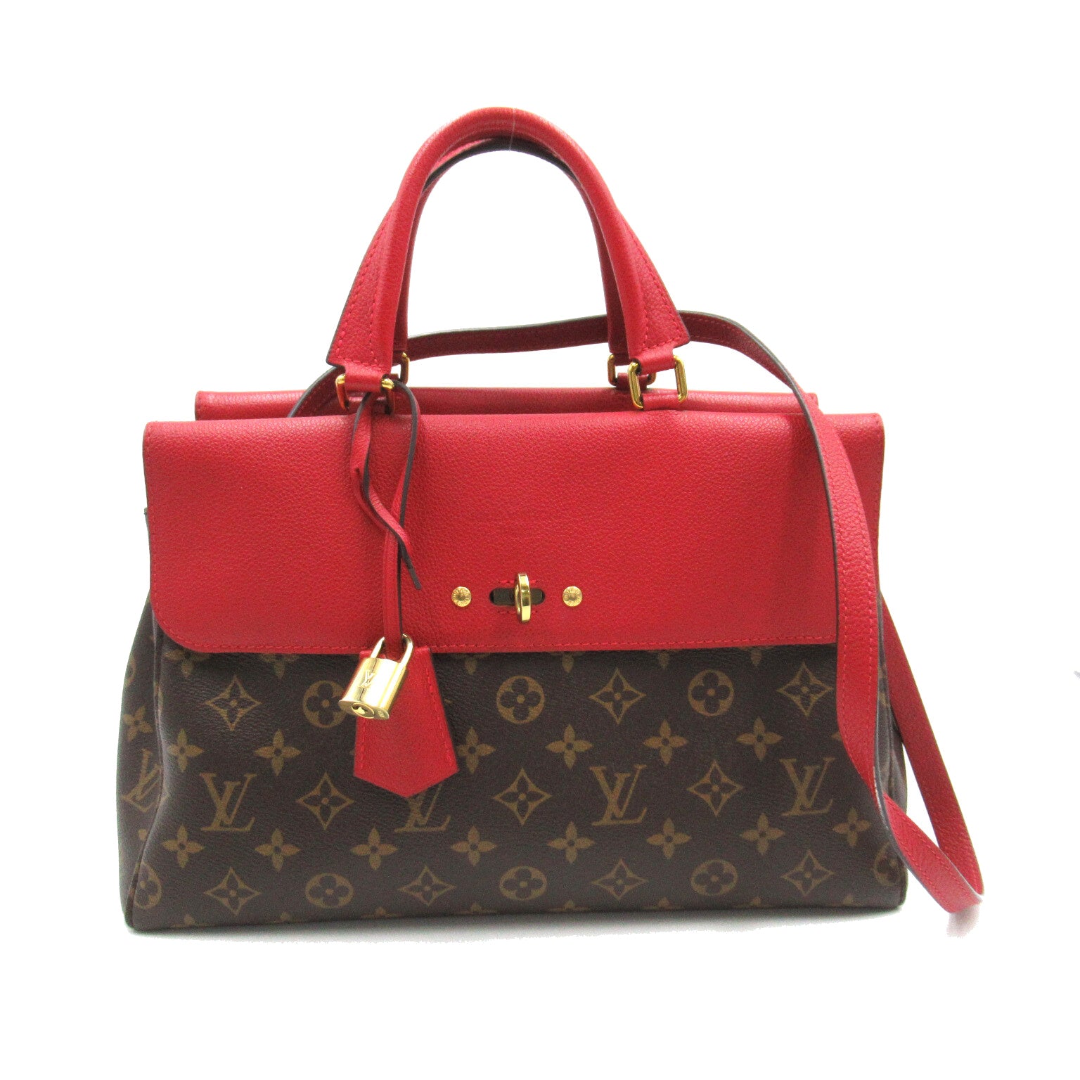 Louis Vuitton Louis Vuitton  2w Shoulder Bag PVC Coated Canvas Leather Monogram  Brown / Red M41738