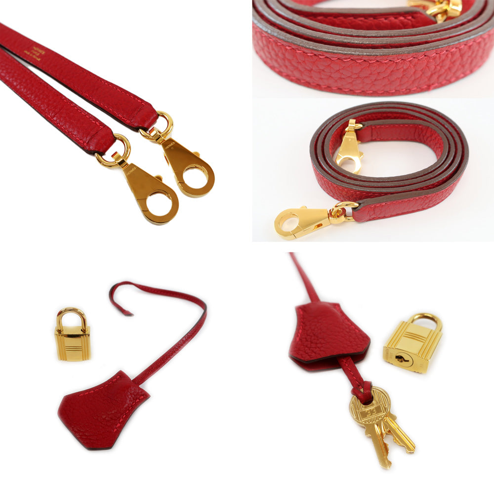 HERMES Hermes Bolide 31 Rojo Kazak Red  Clemence G  Shoulder Strap  P  Manufactured around 2012 Bag    Dry Quality Weda