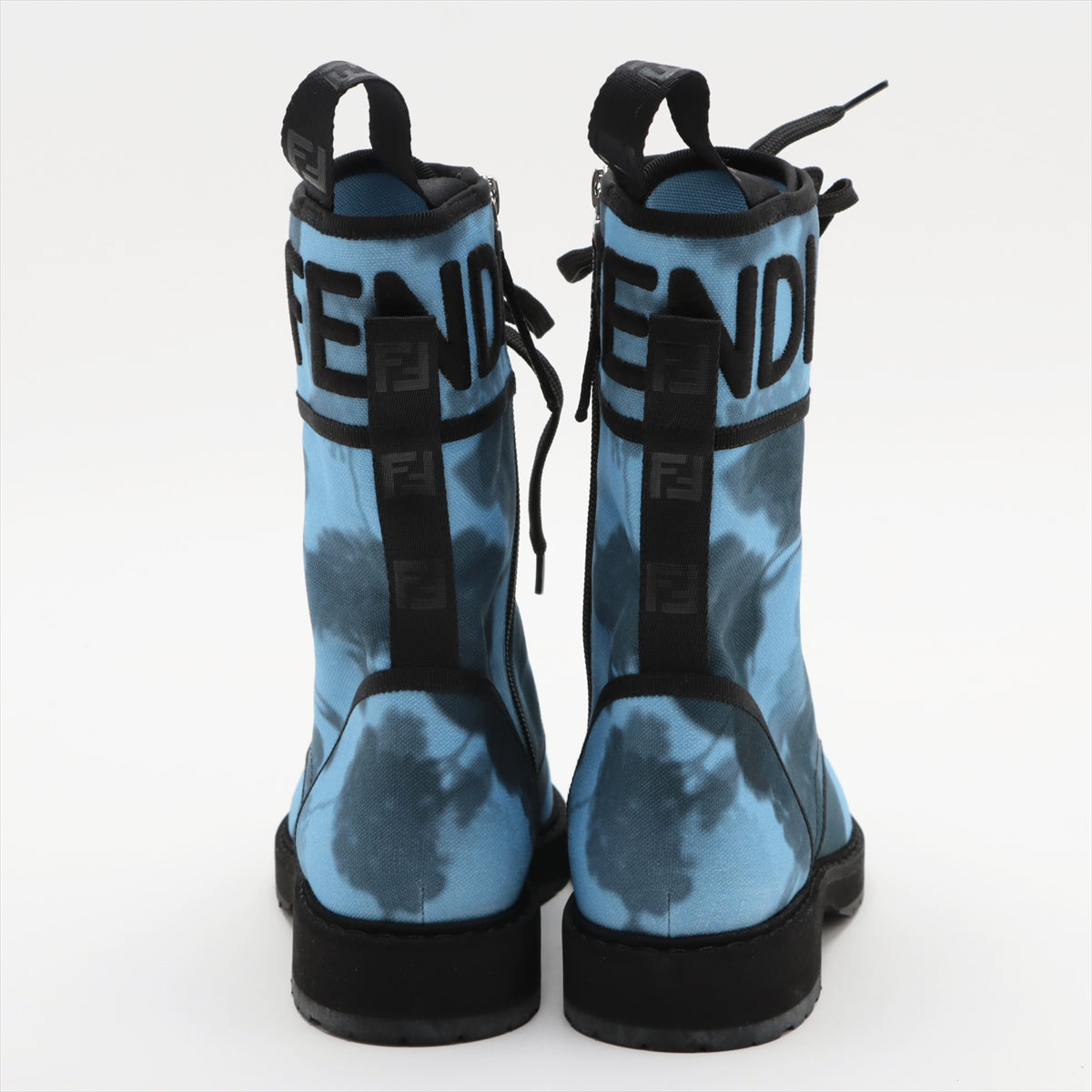 Fendi Linen Boots 37 1/2  Blue Box