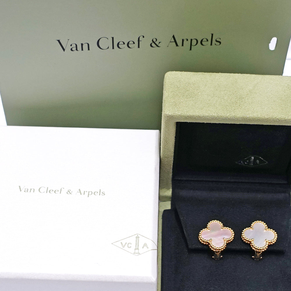 Van Cleef &amp; Arpels K18YG Vintage Alhambra Pier White S VCARA 44100 750YG Jewelry MOP