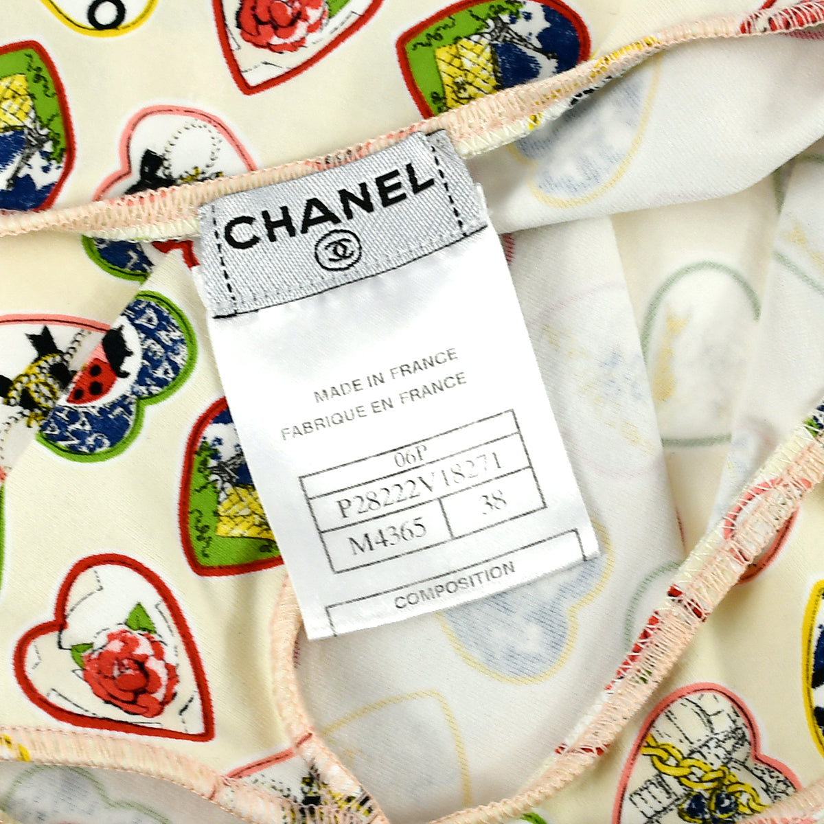 Chanel 2006 spring Valentine heart-print cami top 