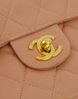 Chanel Pink Lambskin Mini Classic Square Flap Shoulder Bag 17