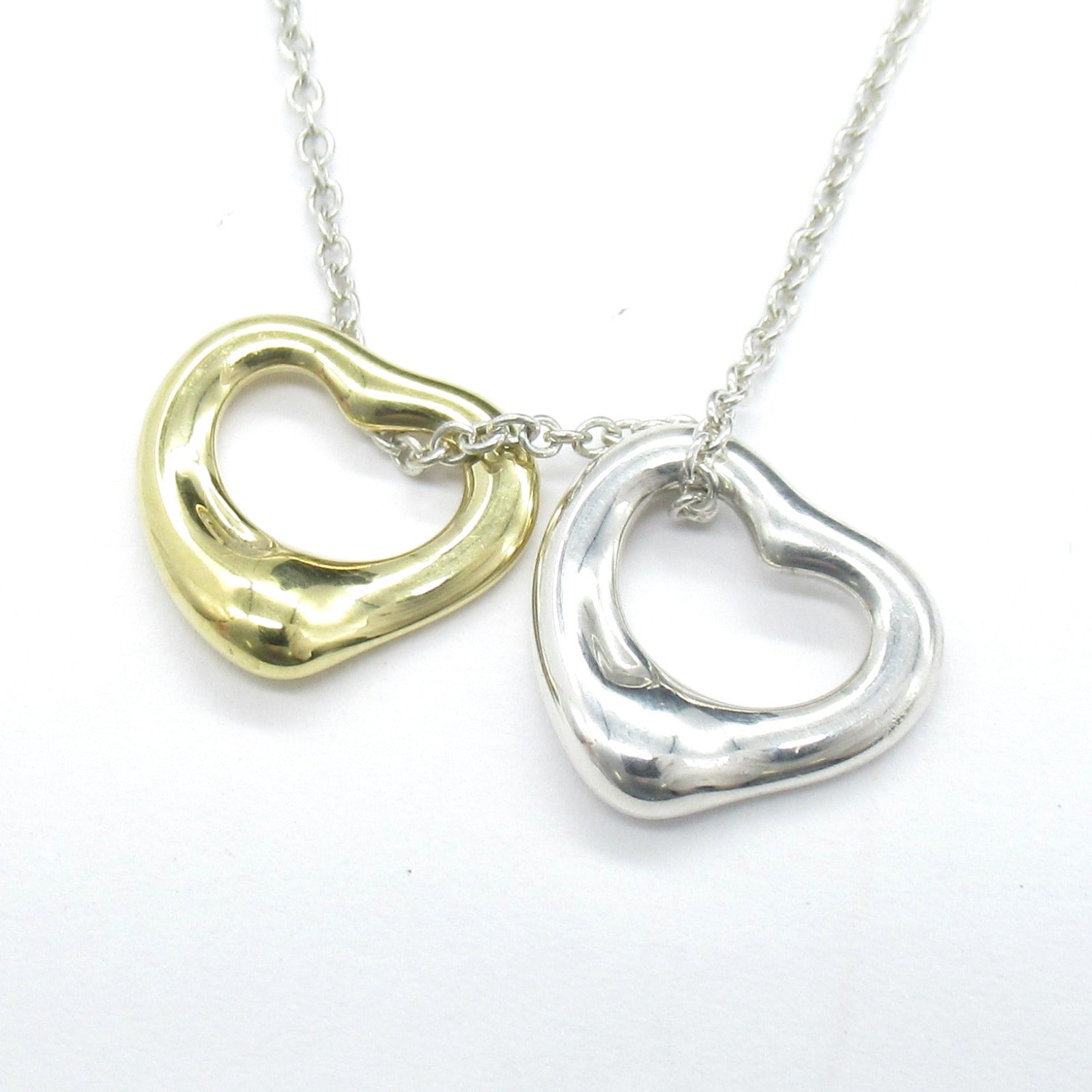 Tiffany TIFFANY&amp;CO Open-heart necklace necklace jewelry K18 (yellow g) silver 925 ladies gold / silver