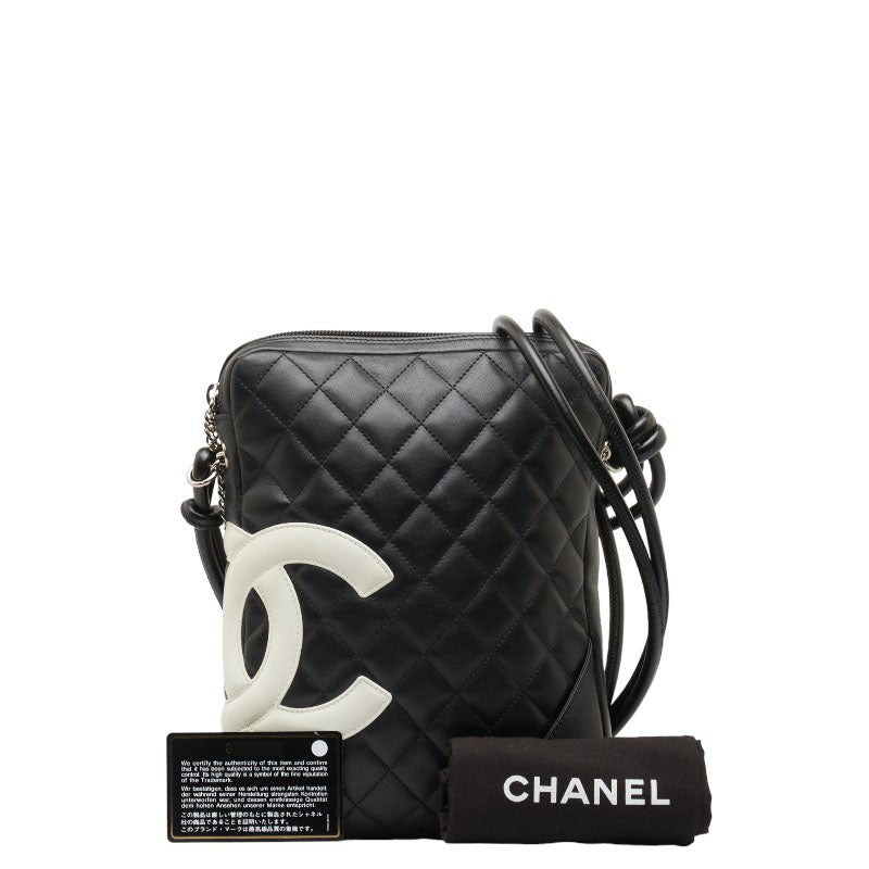 Chanel mattresses Combon line slo shoulder bag black leather ladies CHANEL