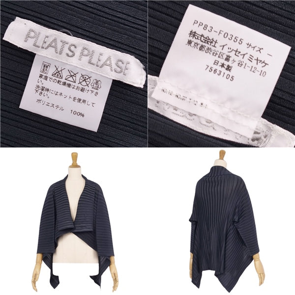 Issey Miyake Pleated CARDIGAN BUTTONLESS PRITS TOPS LADY’S  DARKNEBY