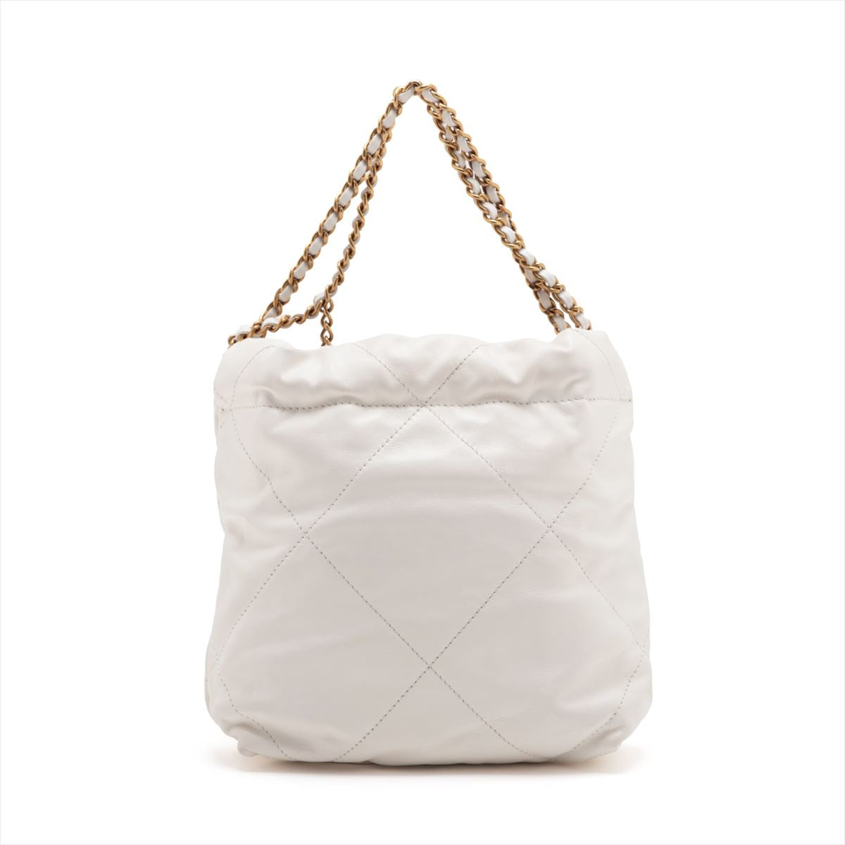 Chanel 22 Mini Leather Chain Shoulder Bag White G  AS3980
