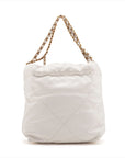 Chanel 22 Mini Leather Chain Shoulder Bag White G  AS3980