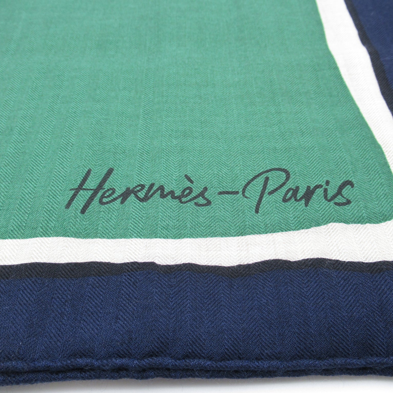 Hermes Hermes Carey Shirt Clothes Cashmere Silk  Green/Blue Shirt