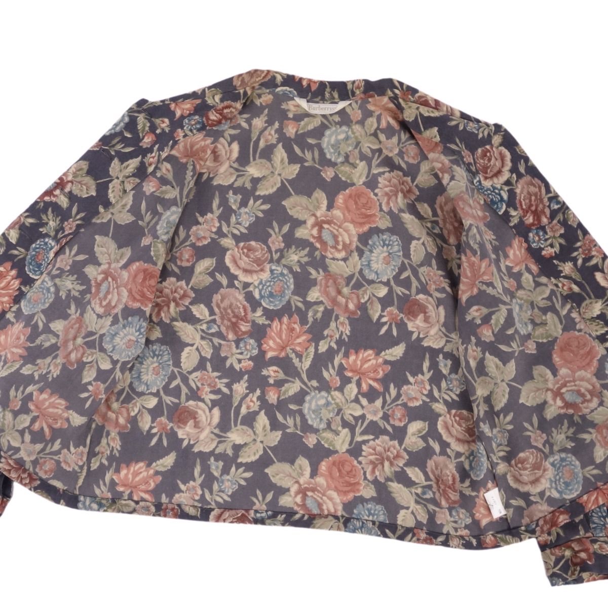 Vint Burberry s   Shirt Flower  Pretty Wool Gabazine  13(M Equivalent) Multi-Color