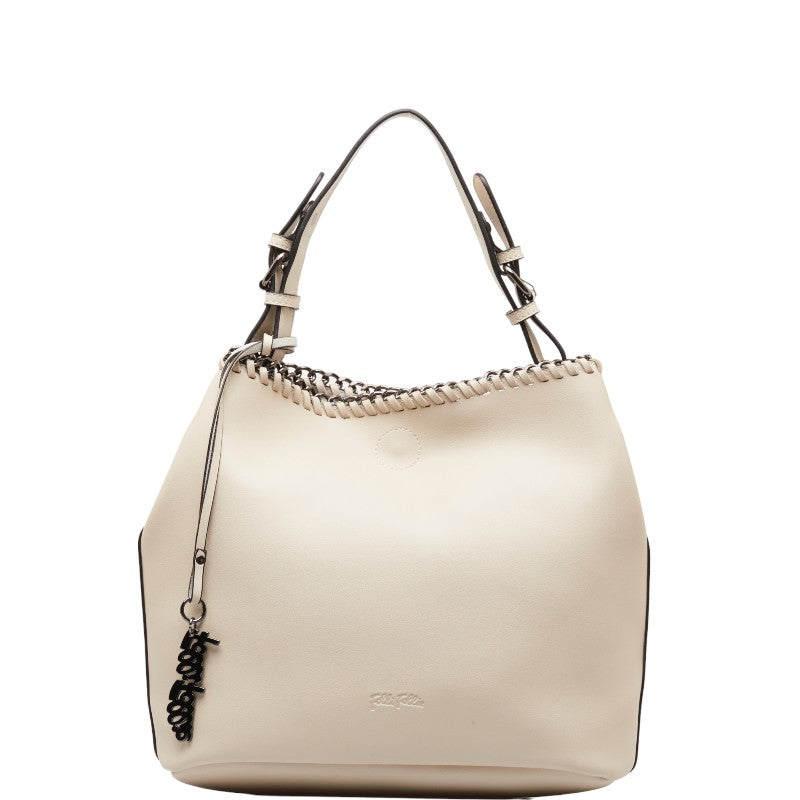 Folifori Farabella Tiny Handbag Croted Cream White Leather  Folli Follie