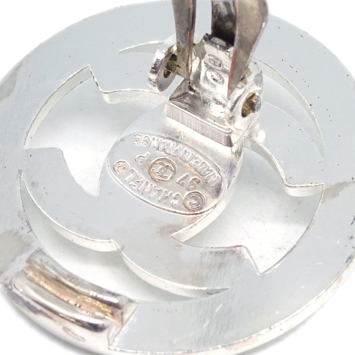 1997 CC turn-lock button earrings