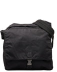 Prada Triangle Logo   Shoulder Bag V409 Black Nylon  Prada