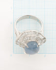 Star Sapphire Diamond Ring Pt900 12.9g 6346 D156 D156