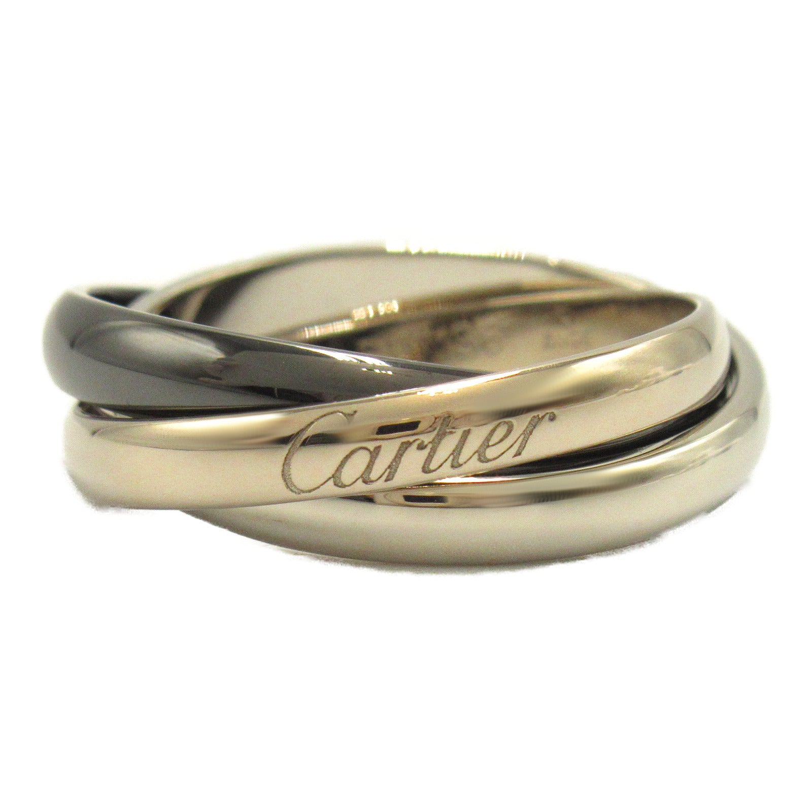 Cartier Cartier Trinity Ring Ring Jewelry K18WG (White G) Ceramic   Black/Silver Rings
