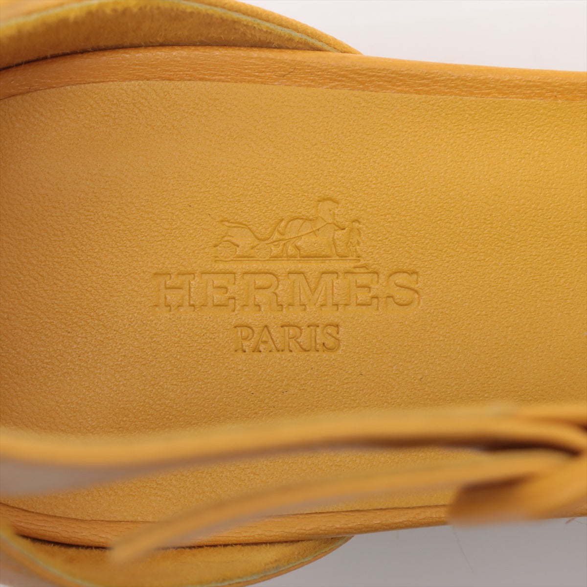 Hermes Elda Leather Wadixol Sandal 40  Yellow