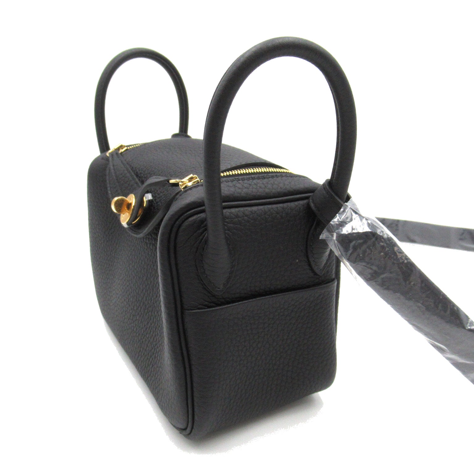 Hermes Hermes Lindemini 2w Shoulder Bag Leather Triumphant  Black 079086CK