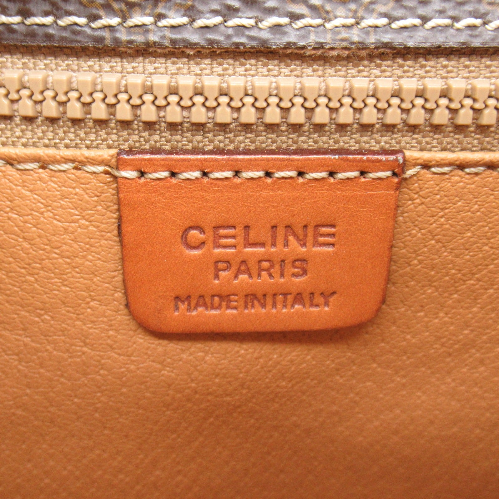 Celine CELINE Macadamia Bag Bag Bag Bag PVC Coated Linen  Brown  【Classic】 Female