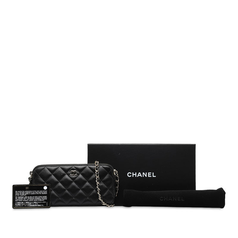 Chanel Matrasse Coco Chain Wallet Shoulder Bag Black   Chanel