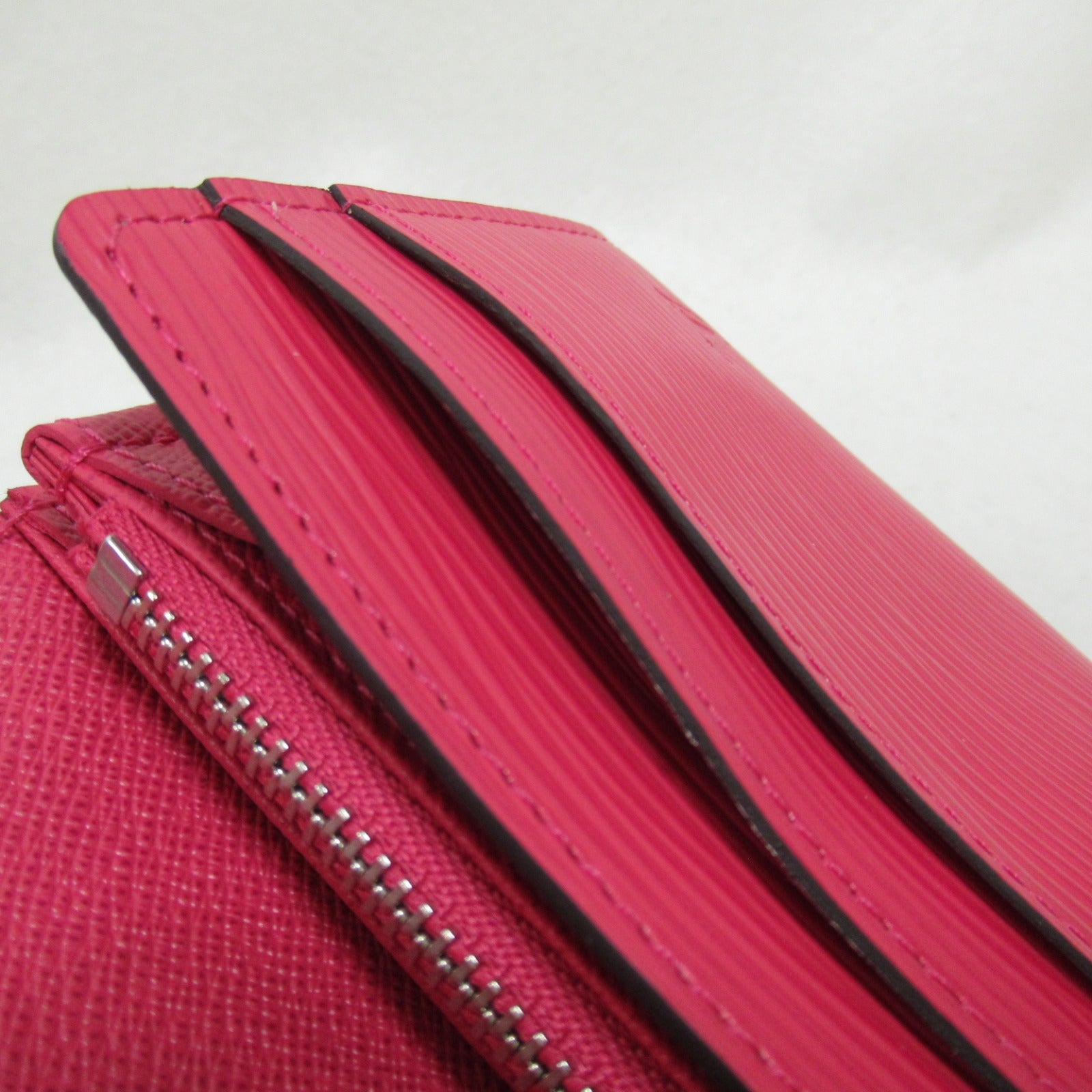 Louis Vuitton Portefolio Sarah Double Fable Wallet Double Foldable Wallet Leather Wallet Epi  Pink M62560