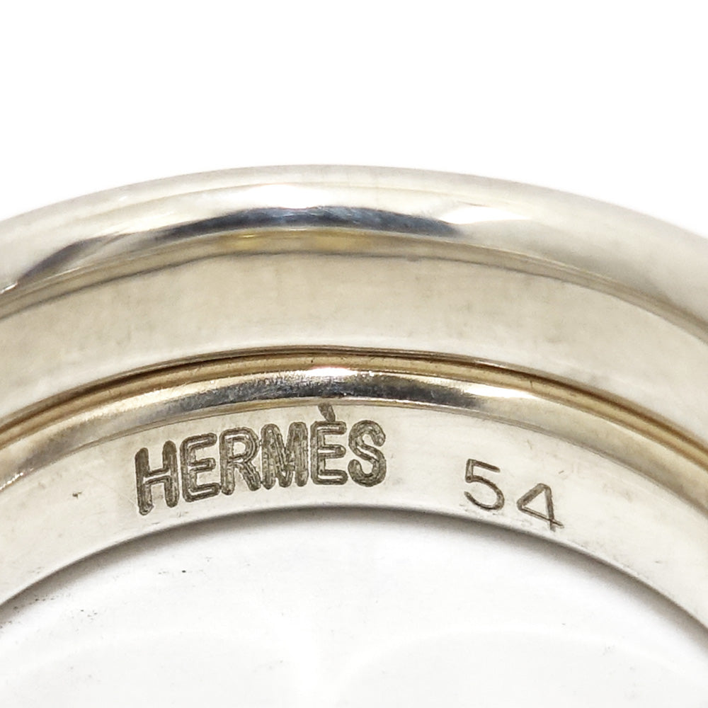 Hermes Ag925 K18YG H Ring Ring Combi SV925 Silver Jewelry  Mens Others