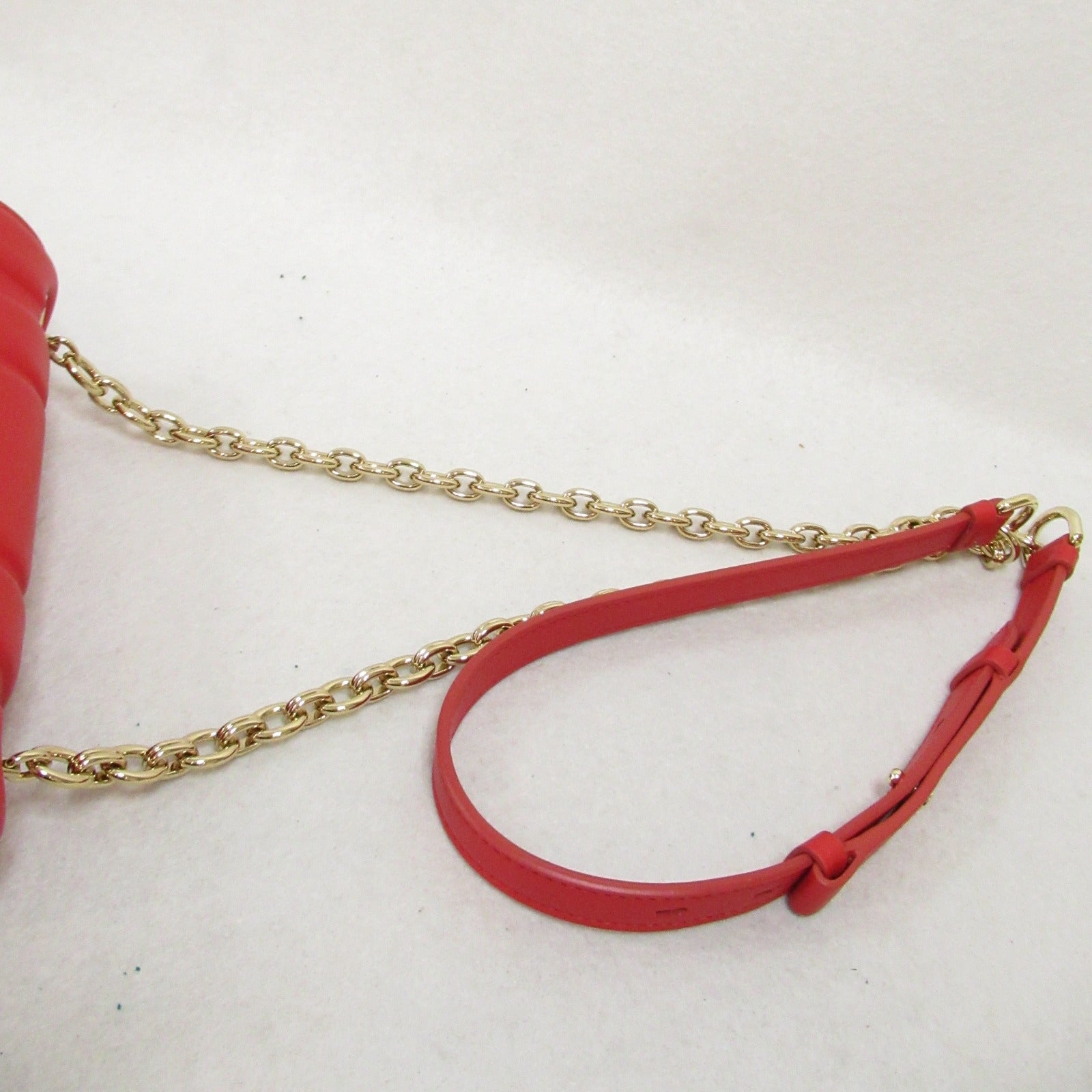 Salvatore Ferragamo Chain Shoulder Bag  Handbag Ladies Red