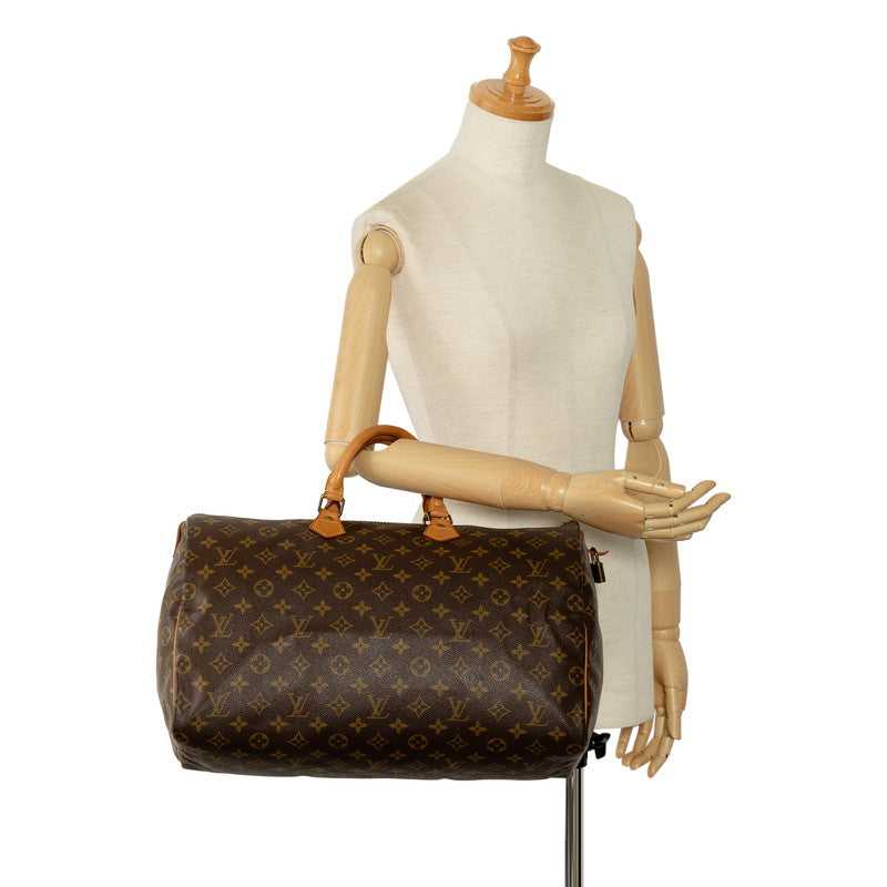 Louis Vuitton Monogram Speedy 40 Boston Bag Travel Bag M41522 Brown PVC Leather  Louis Vuitton