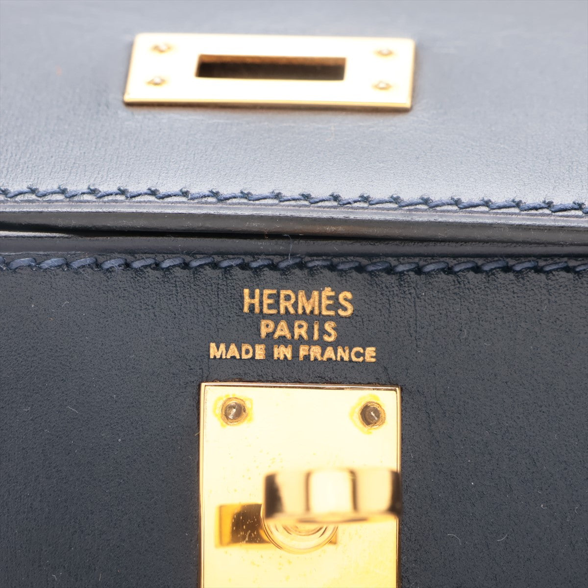 Hermes Mini 20 Box  Shoulder Bag Blue  G  W1993