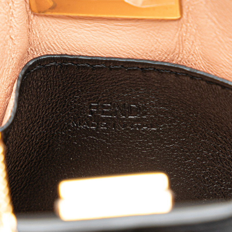 Fendi Nano Peacebu Chain Mini Shoulder Bag Charm 7AR993 Black G Leather  Fendi