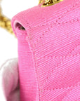 Chanel * 1991-1994 Diagonal Stitch Handbag Mini Pink Canvas
