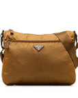 Prada Triangle Logo  ing  Shoulder Bag BT0421 Brown Nylon Leather  PRADA Middle Ladies