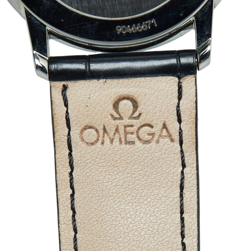 Omega Devil Prestige  4810.33.01 Quartz White  Dial Stainless Steel Leather Men OMEGA