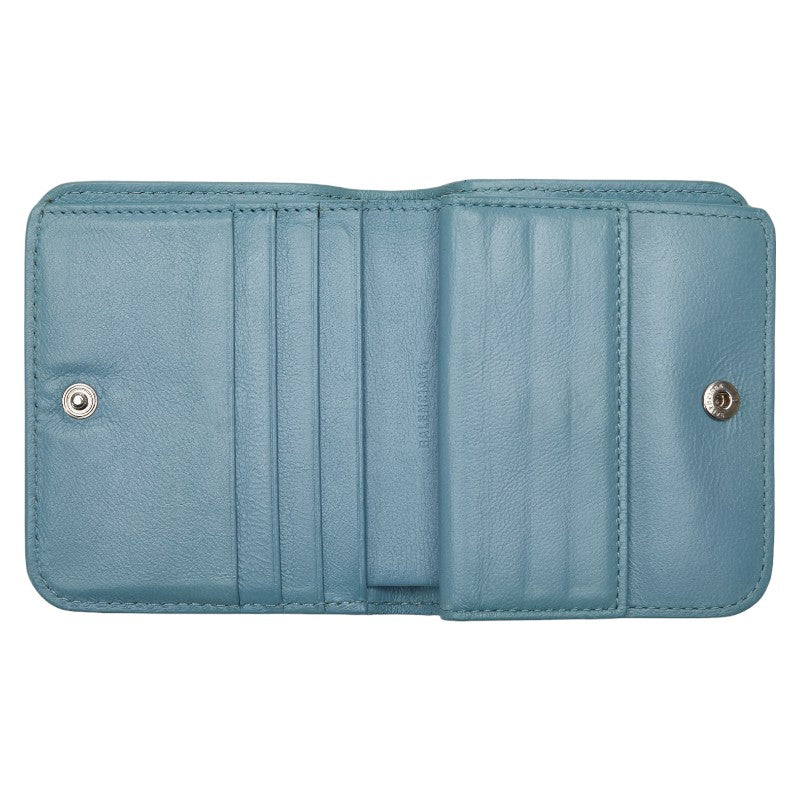 Balenciaga Essential Mini Wallet Double Fold Wallet 658340 Blue Leather  BALENCIAGA Middle  GNC