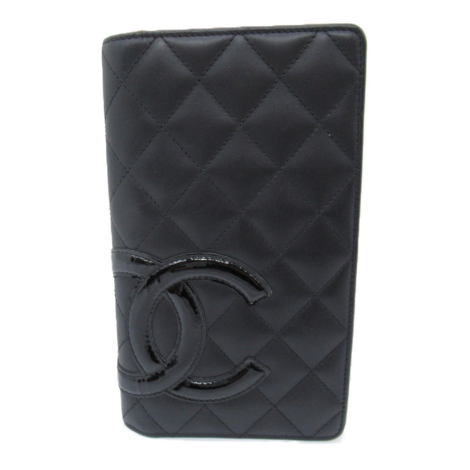 CHANEL Combon Line ZIP Long Wallet Two Fold Wallet Wallet Leather Emmeline  Black / Black 【】