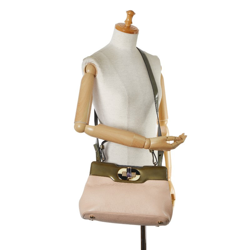 Bulgari Isabella Rosellini Handbag Shoulder Bag 2WAY Light Pink Multicolor Leather   BVLGARI 【Handbag】 Ginseng