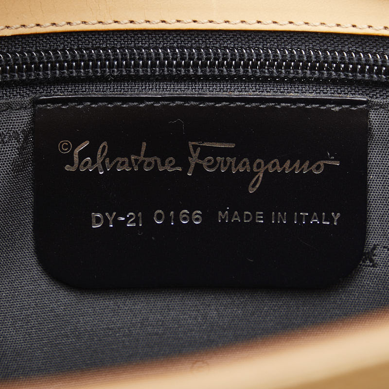 Salvatore Ferragamo Gantsini Handbag S Bag 2WAY Brown Natural Leather  Salvatore Ferragamo
