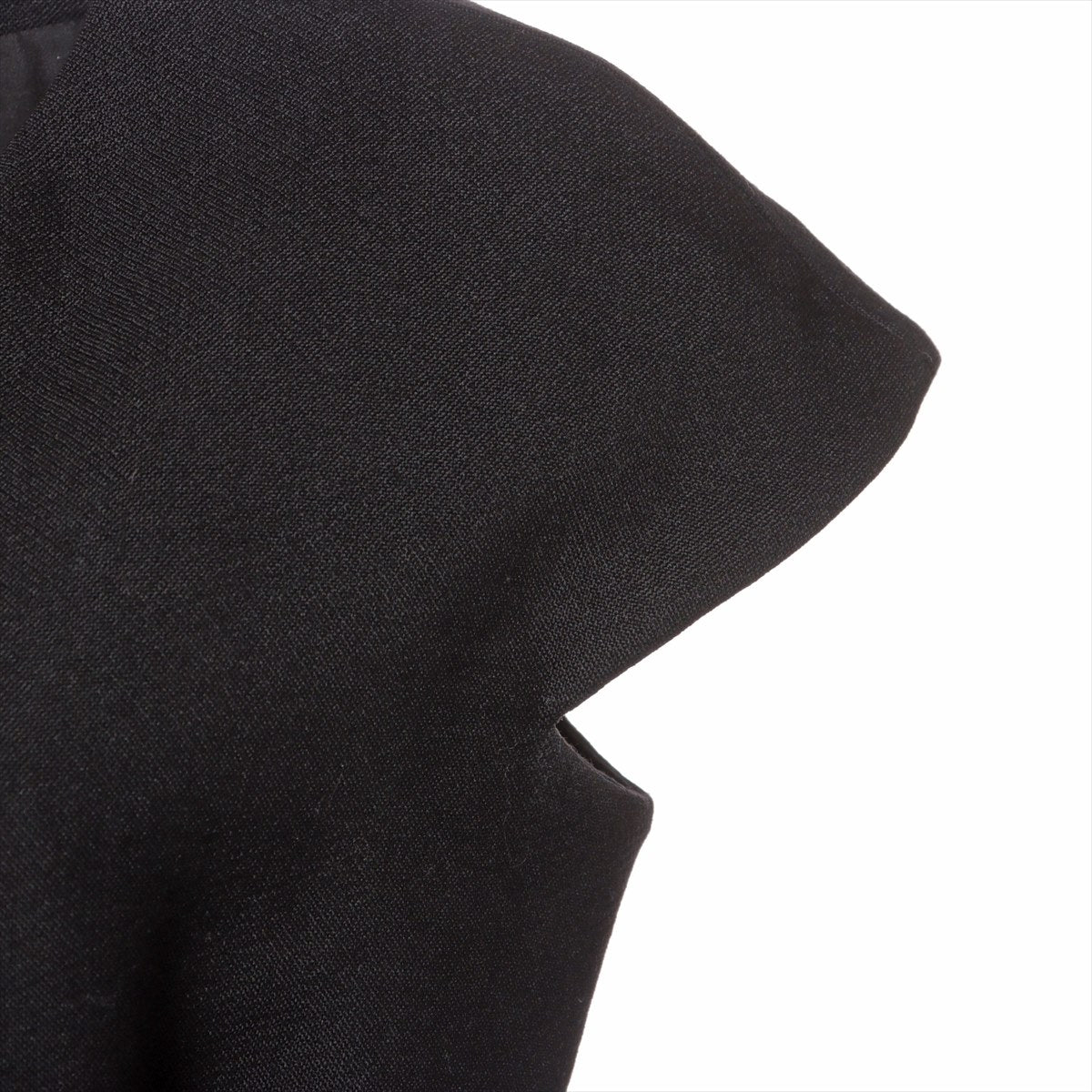 Louis Vuitton 23AW Wool  Silk One Earrings 34  Black XXL Detail Caped Dress Monogram RW232W