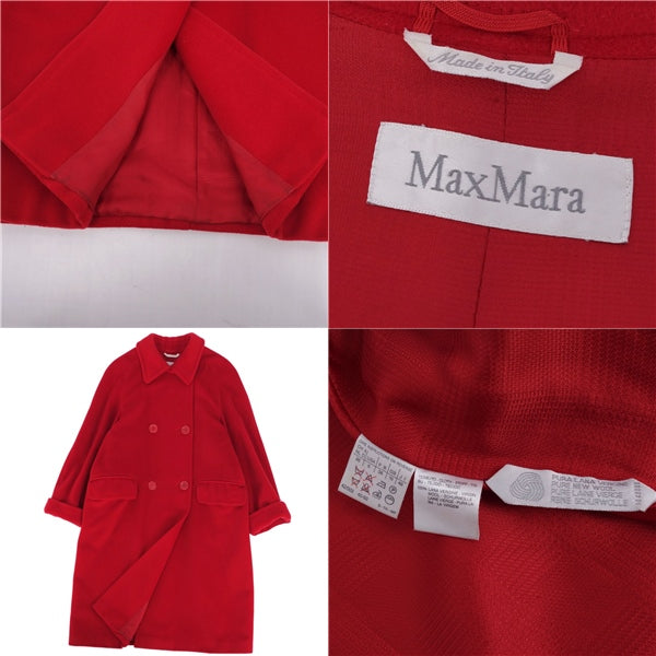Max Mara Coat White Tag Heuer Long Coat Double Brest Wool   JI40 USA6 FB38 (M equivalent) Red