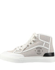 Hermes get-up canvas x leather high-cut sneaker EU35 ladies white x brown bag