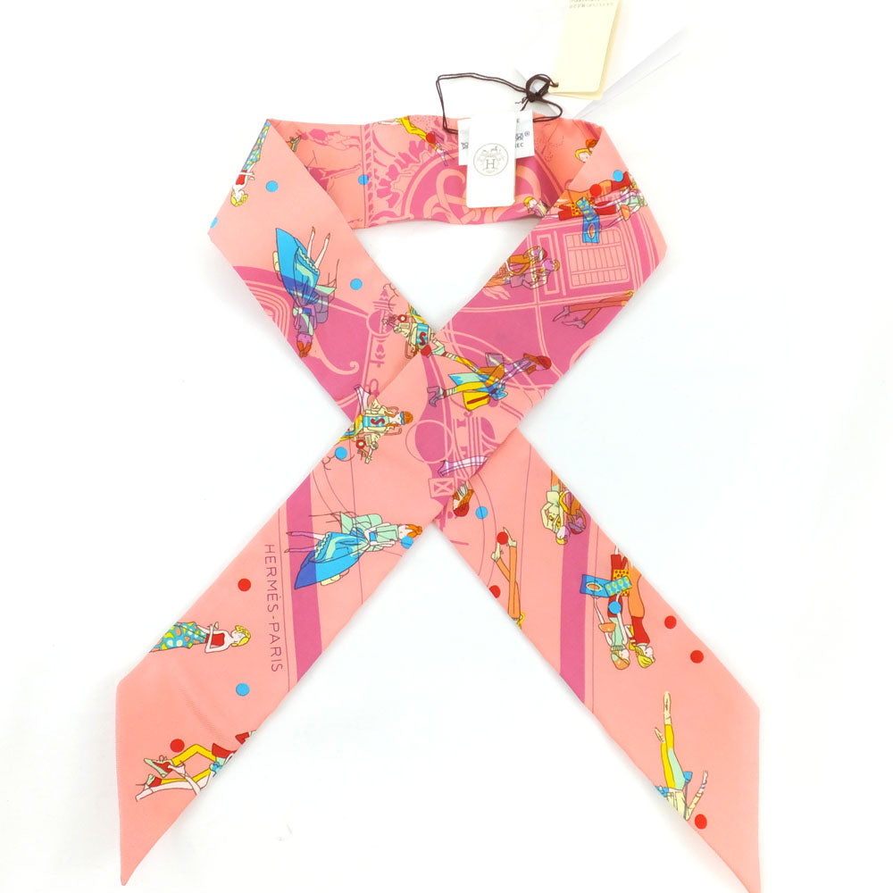 Hermes Ex-Libris Les iennes 100% Silk Scarf Pink Multicolor