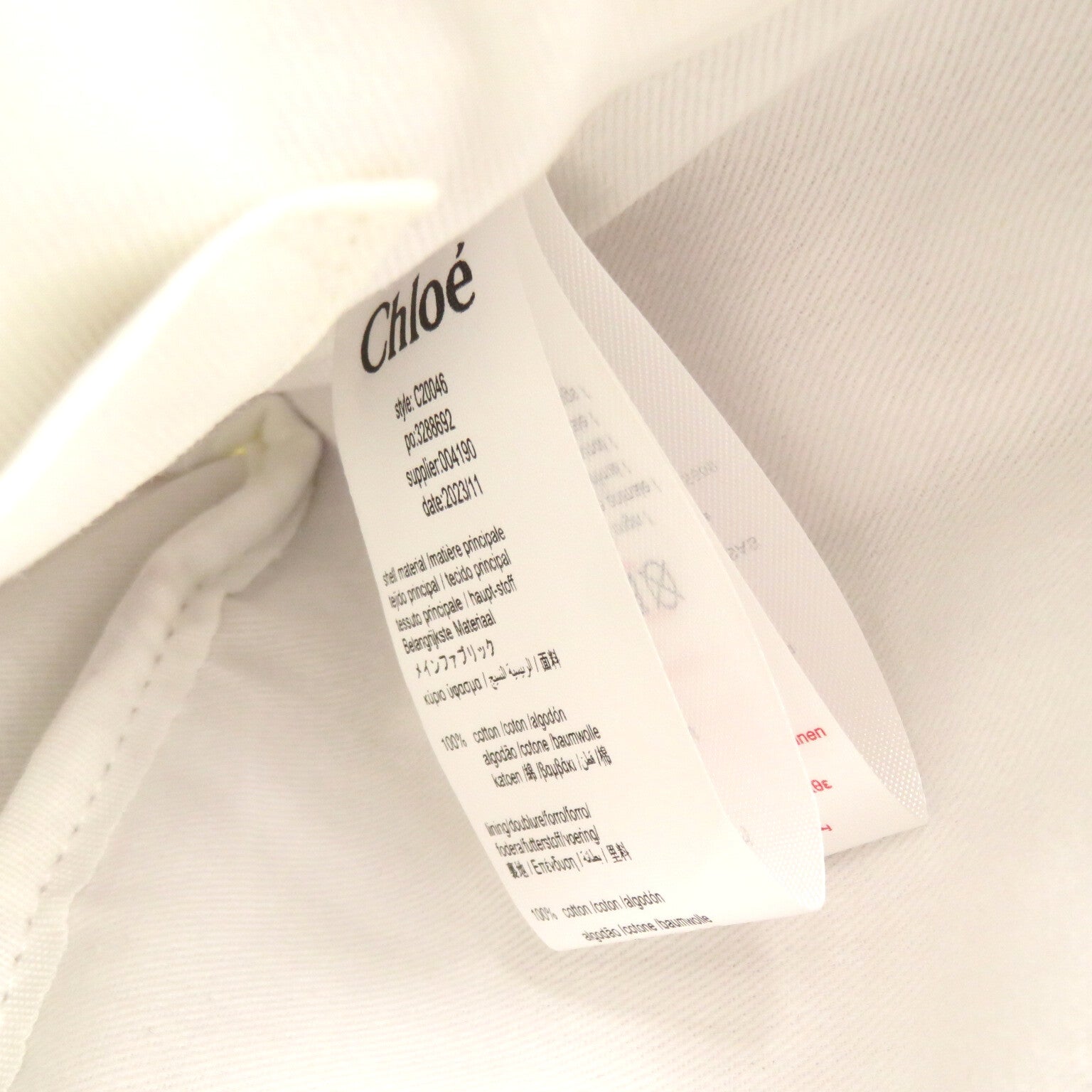 Chloe 2w Shoulder Bag Cotton Bag  White / Pink / Shoulder Strip Brown C20046117