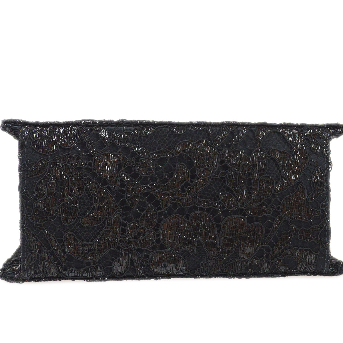 Chanel * 1997-1999 Lace Both Side Handbag Black Satin