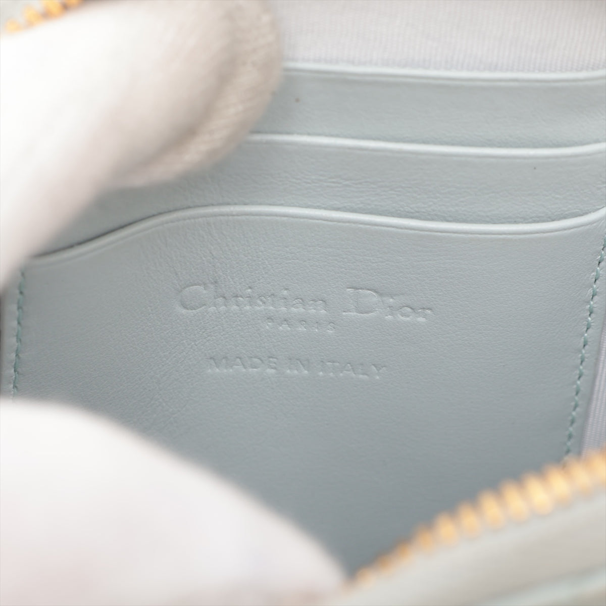 Christian Dior Canaridge Foundhalter Patent Leather Chain Shoulder Bag Blue