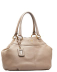 Prada logo handbags BN1777 Beige g leather ladies PRADA