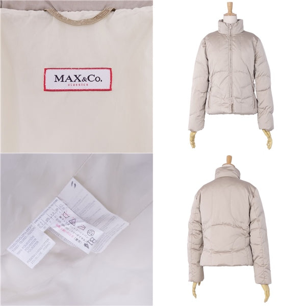 Max &amp; Co. Max &amp; Co. Jacket Down Jacket Zip Up Landless    USA2 FB34 GB4 JI36 (equivalent to S) Beige Contact BODEST